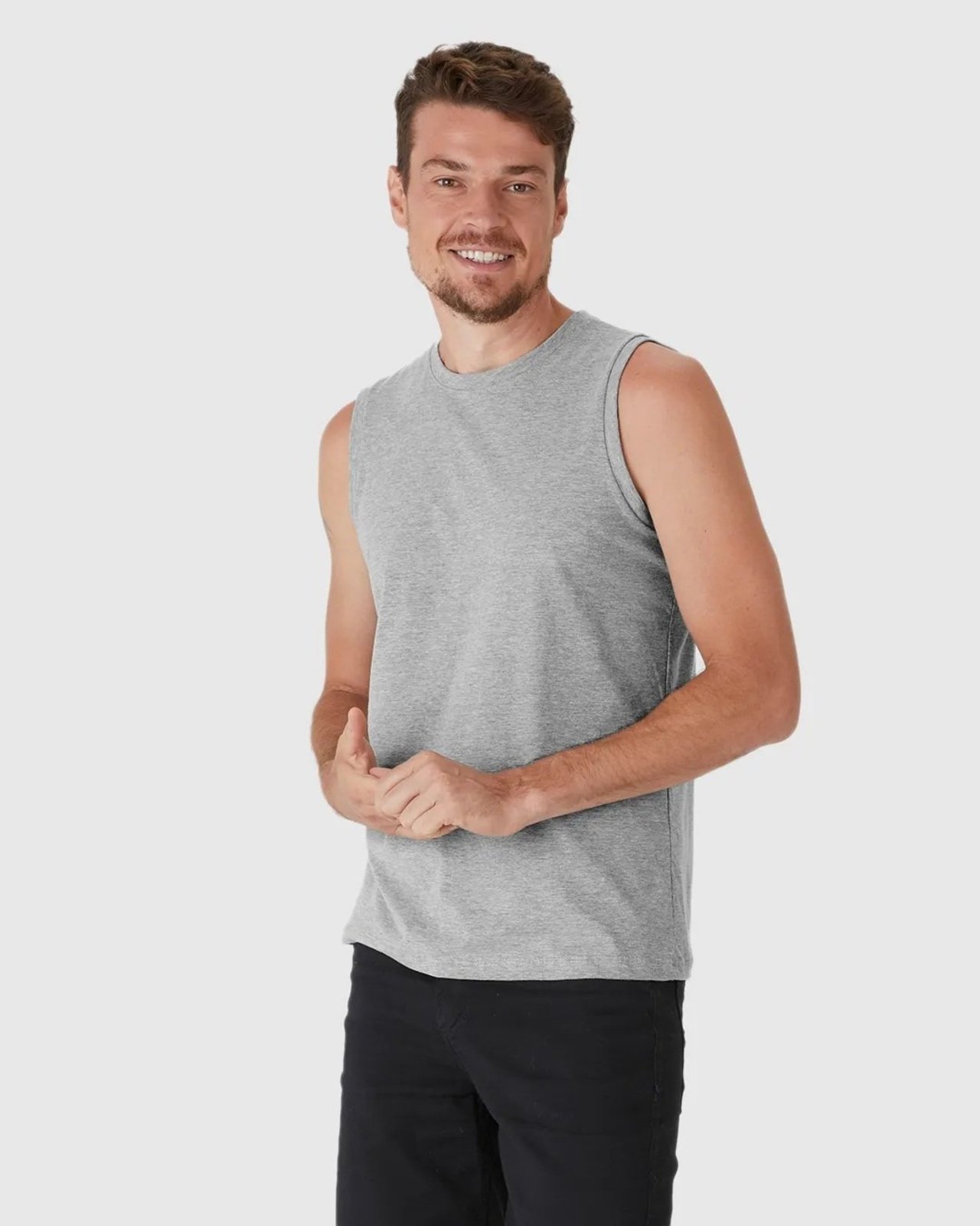 Regata Básica Masculina Cava Ajustada Em Algodão