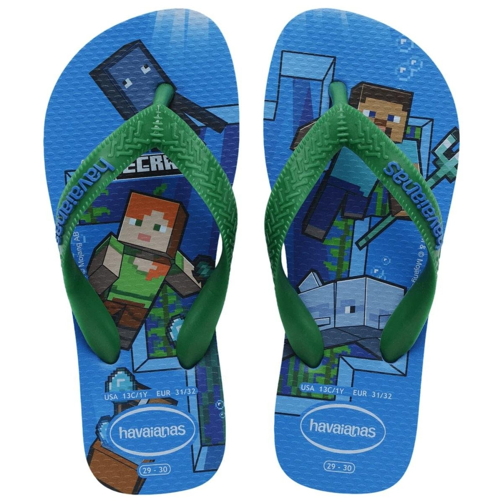 Infantil - Chinelo Havaianas Menino Top Minecraft Azul