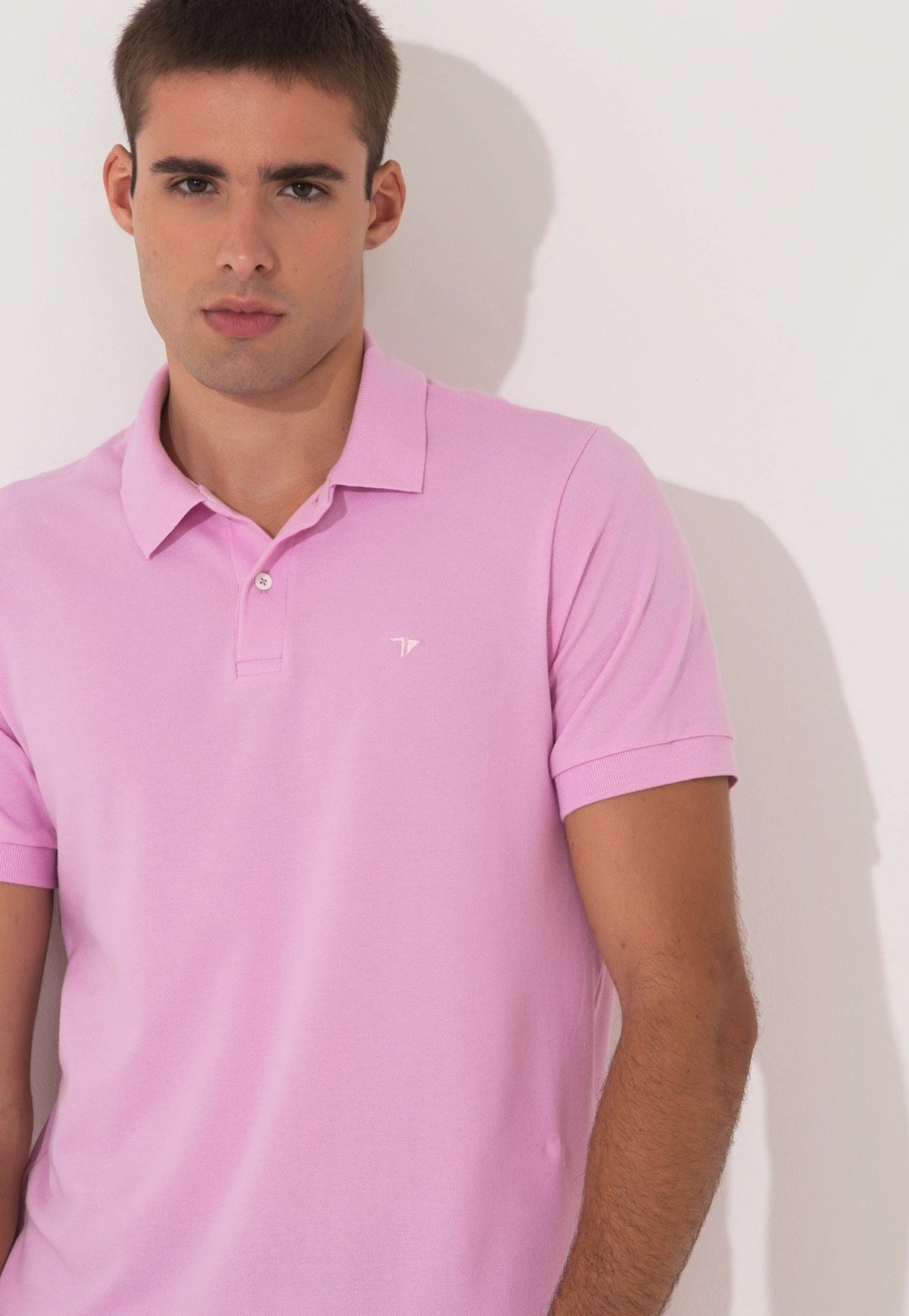 Polo Traymon Piquet Slim Com Elastano Rosa