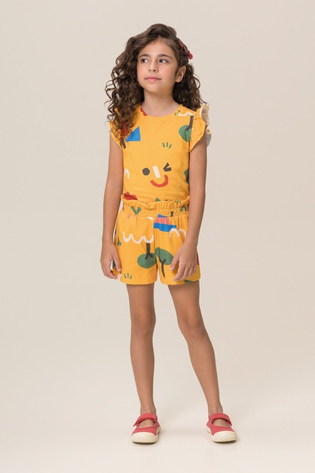 Infantil - Conjunto Bugbee Blusa e Shorts Clochard Cotton Estampado