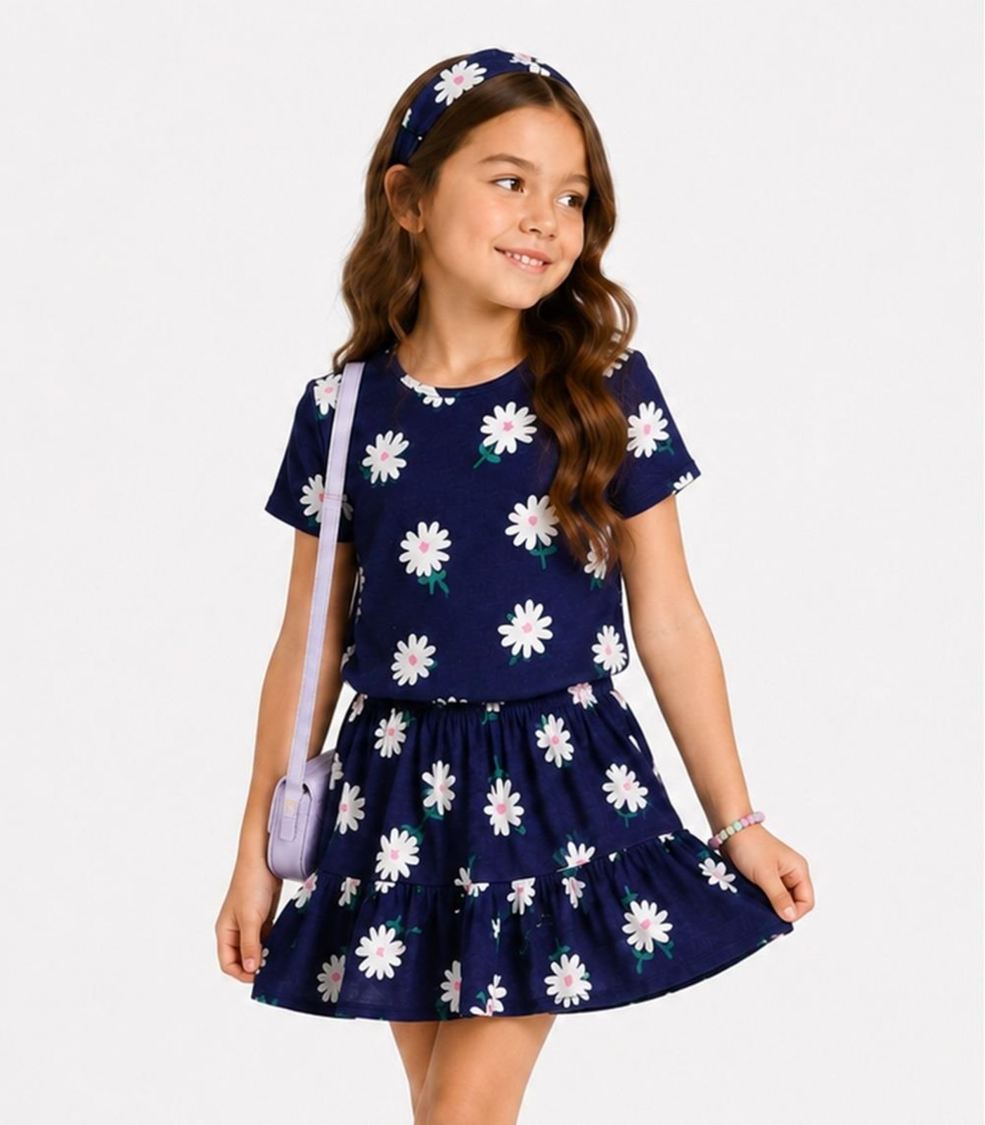 Infantil - Conjunto Menina Saia e Blusa Select Azul
