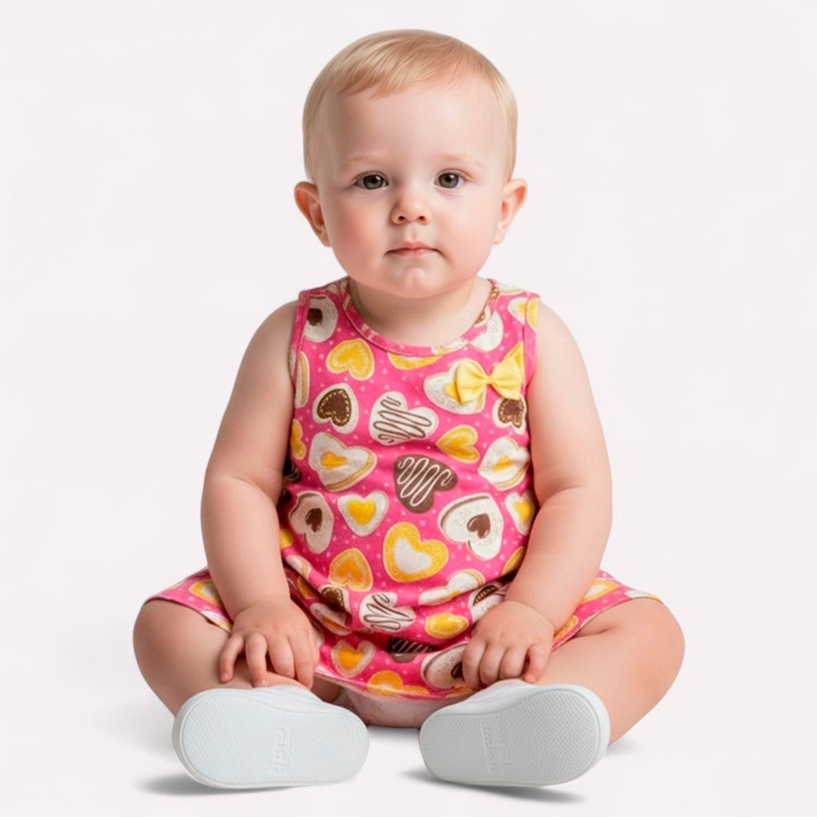 Vista 2 Infantil - Vestido Menina Evasê com Laço Kyly rosa Kyly rosa