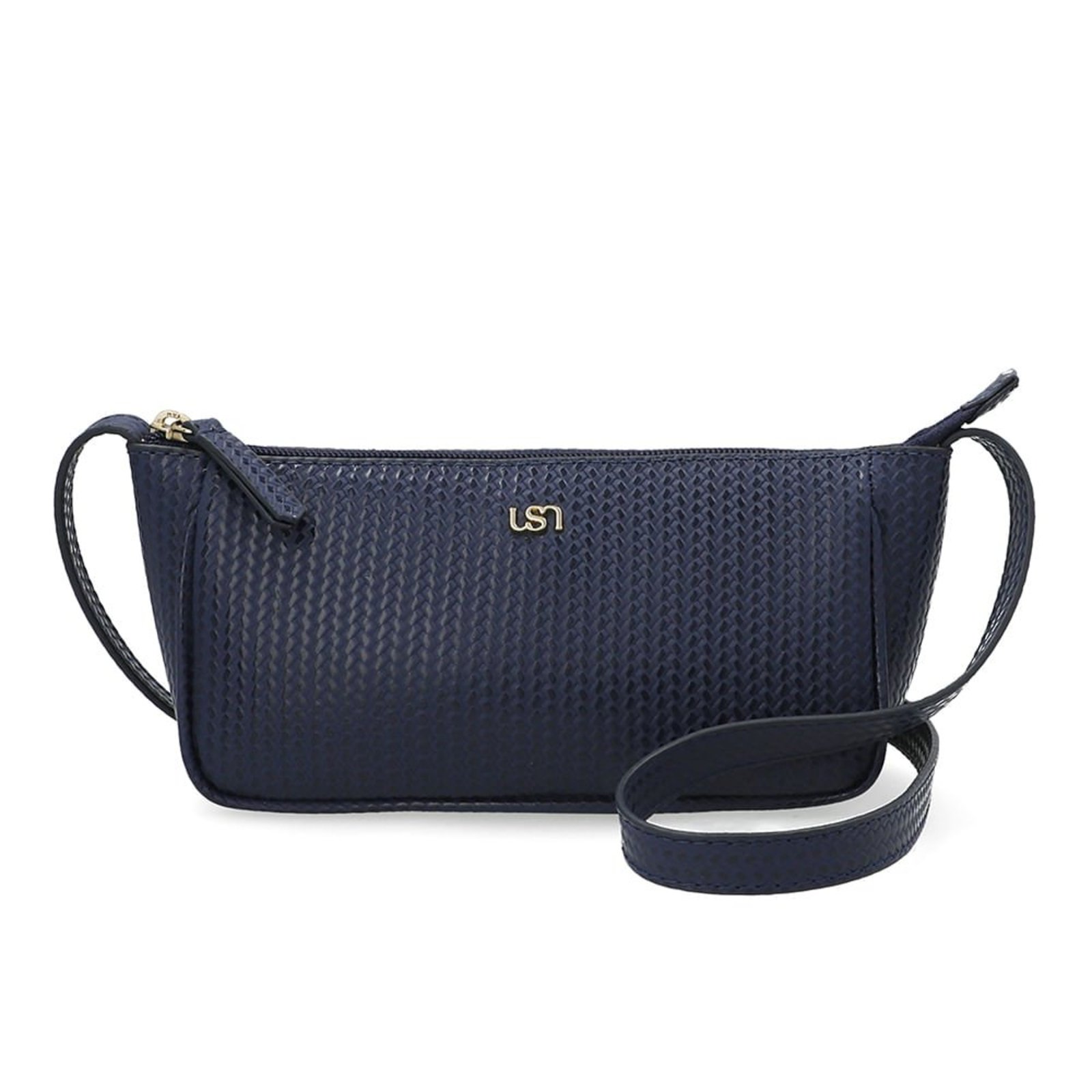 Bolsa Tiracolo Couro Tressê Azul