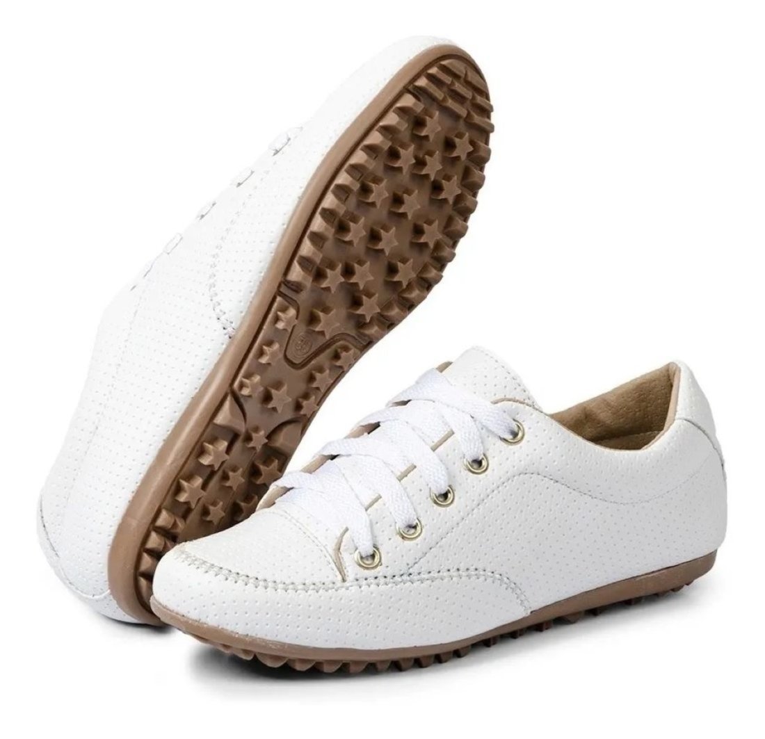 Sapatênis Tênis Feminino Casual Confortável Branco Para Área Da Saúde