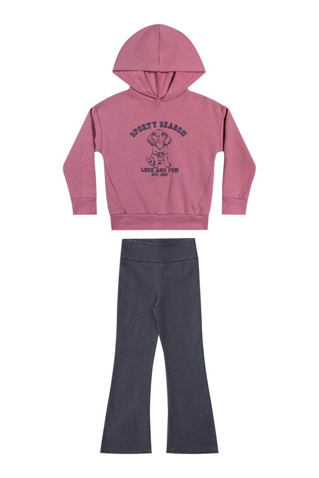 Infantil - Conjunto Menina Capuz Sporty Season Elian Rosa