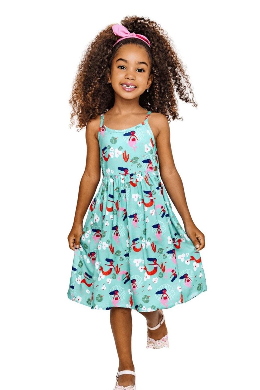 Infantil - Vestido Sereia Básico Alphabeto Esmeralda Verde