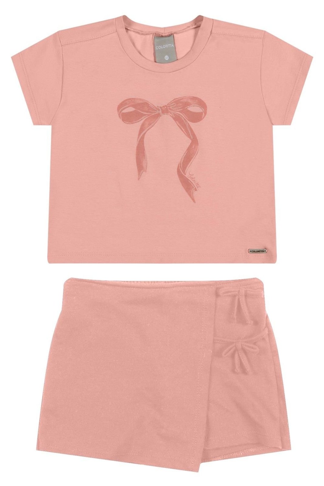Infantil - Conjunto Menina Cotton Laço Colorittá Rosa