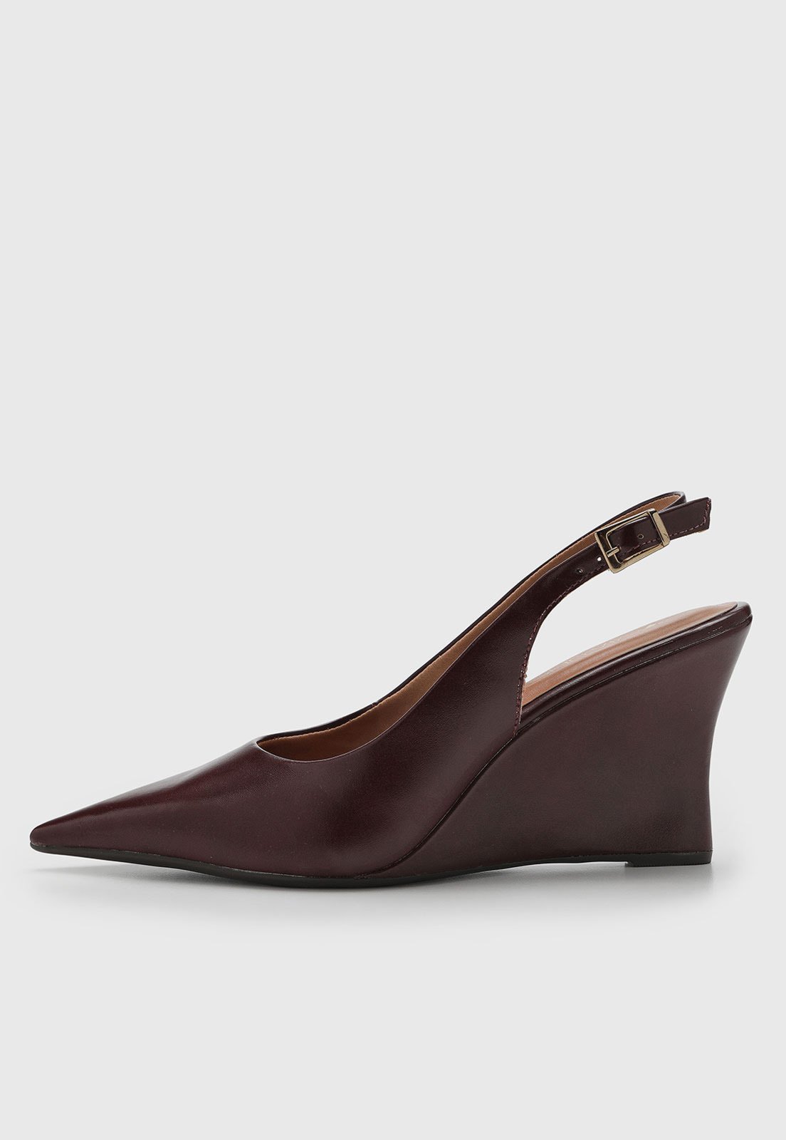Scarpin Feminino VIA UNO Salto Anabela Vinho