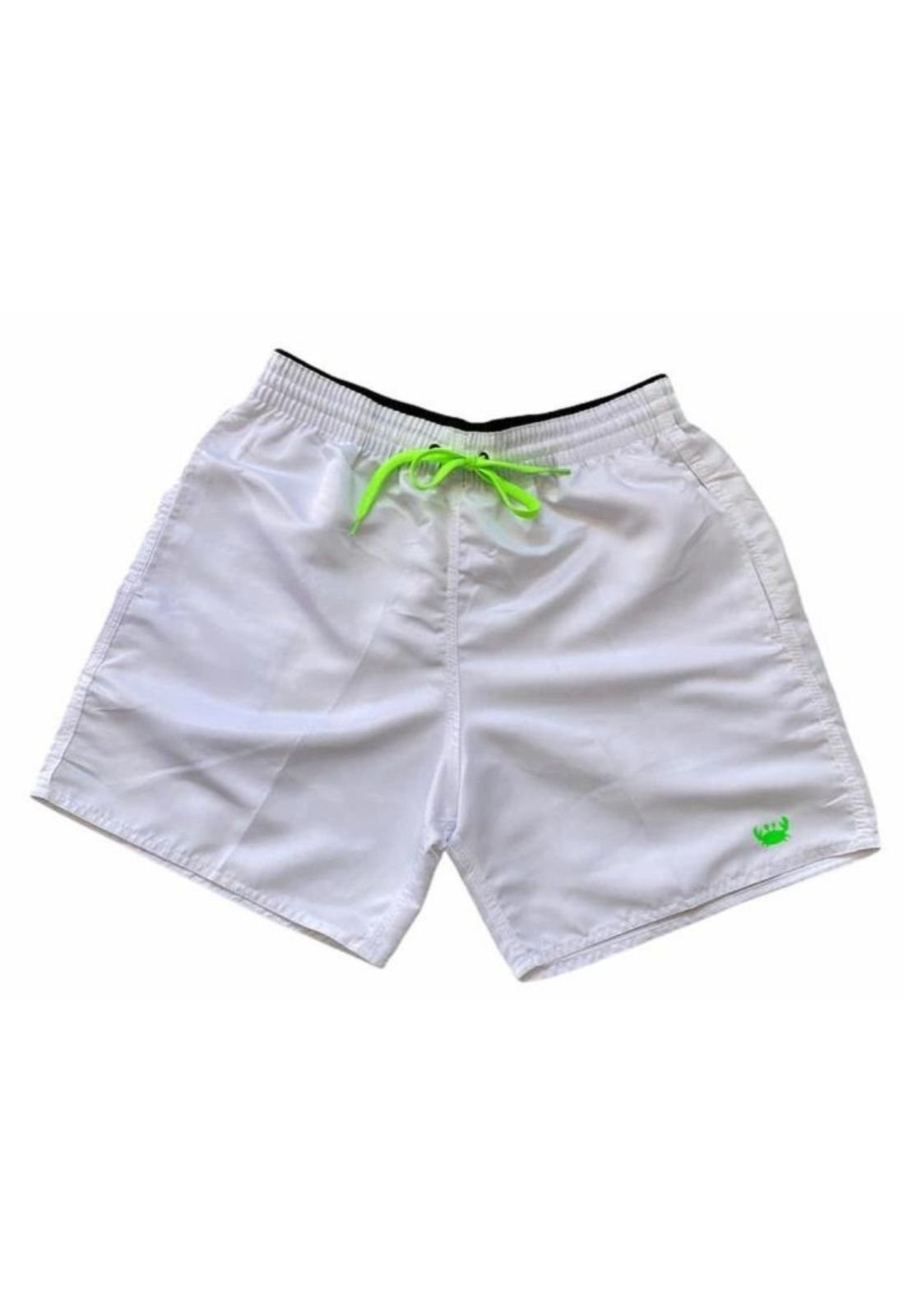 Bermuda Short Branco Liso Relaxado Moda Praia
