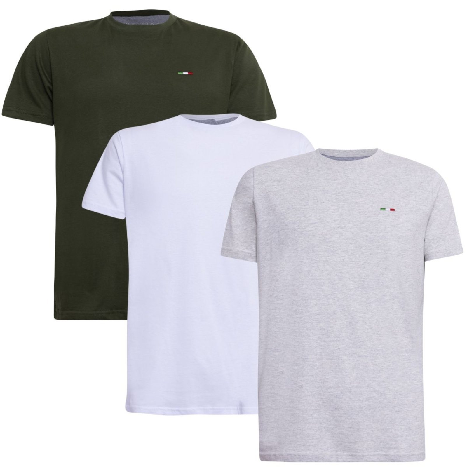Kit 3 Peças Camisetas Básicas Masculina FMF em Algodão Premium no Estilo Tommy Bordado Itália