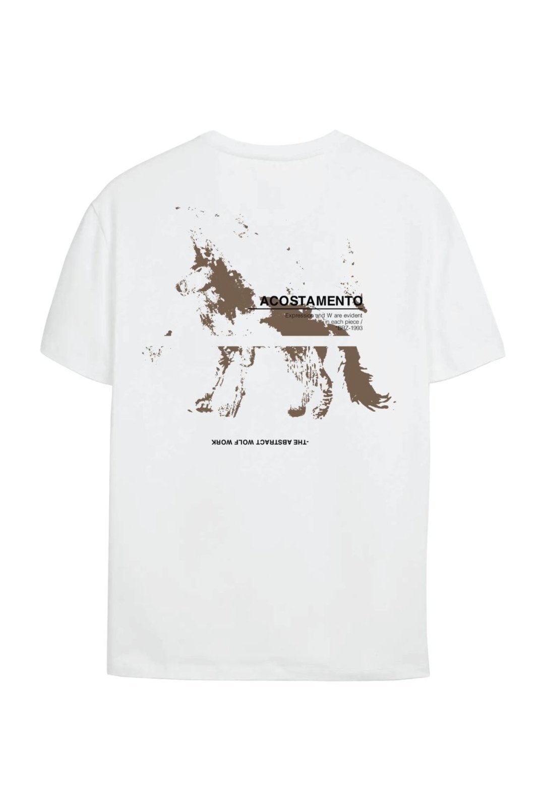 Vista 3 Camiseta Lobo Em Rota Masculina Oversize Acostamento ACOSTAMENTO MASCULINO bege ACOSTAMENTO MASCULINO bege