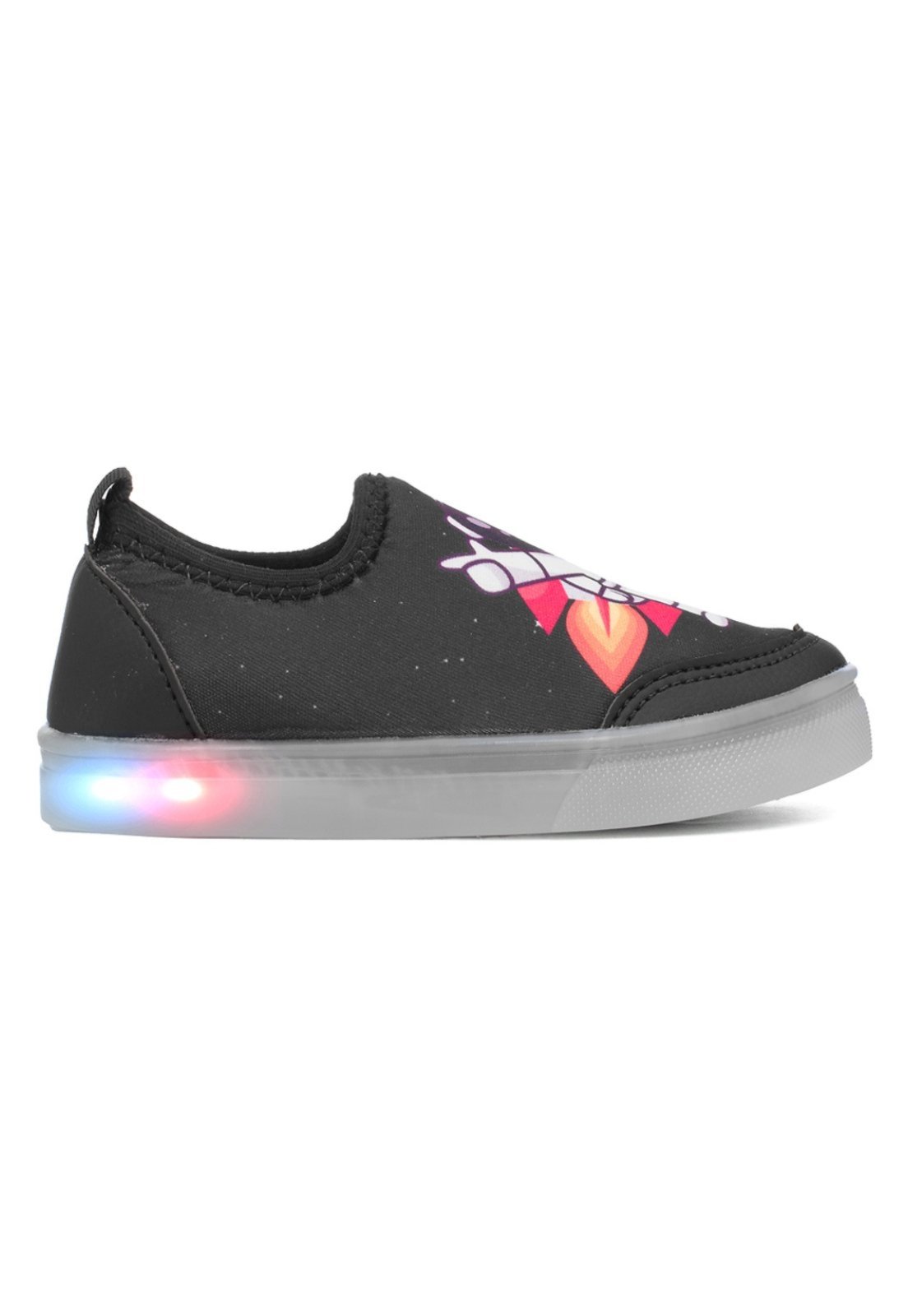 Infantil – Tenis Casual Menino Calce Facil com LED Funfy 550A Preto