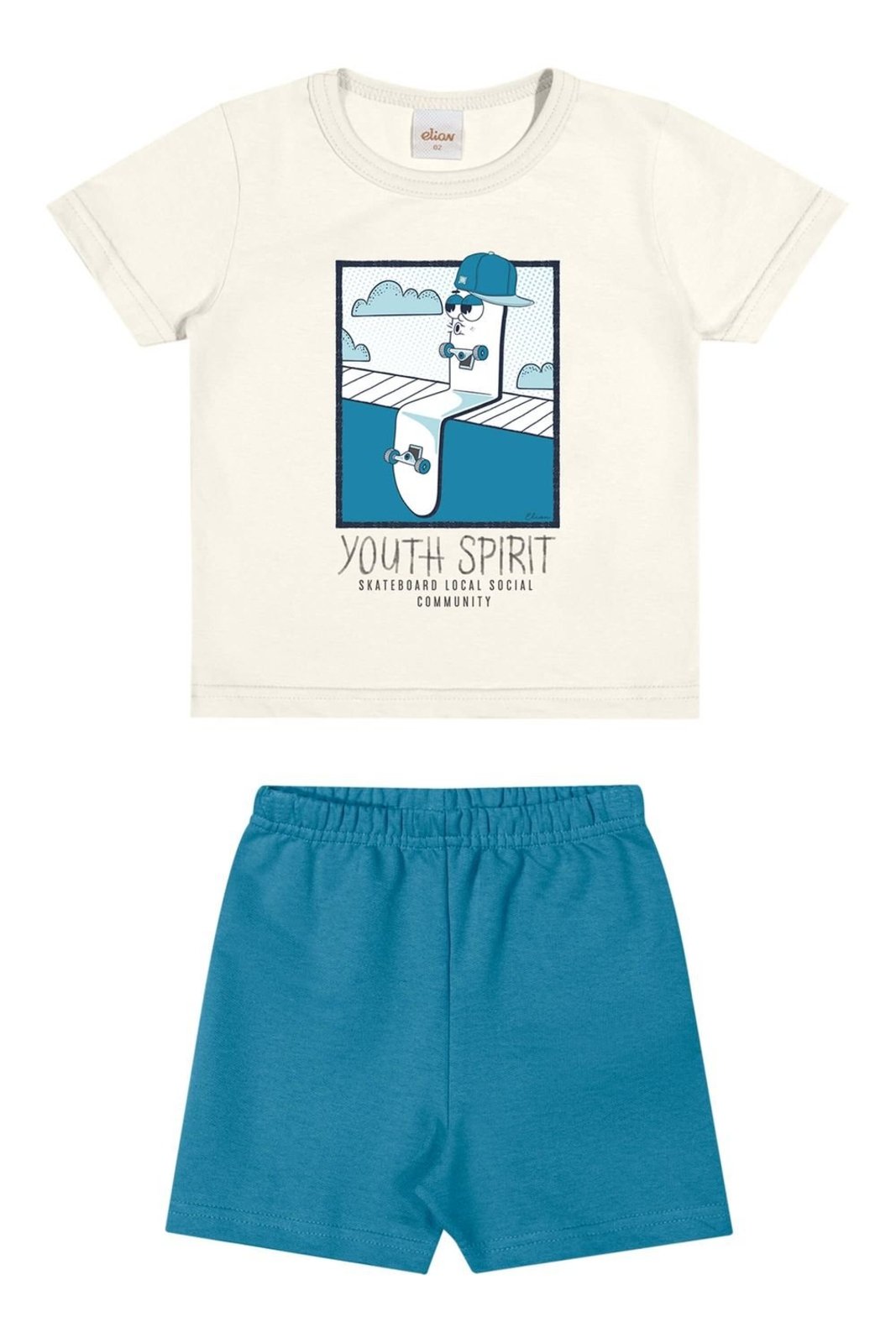 Vista 2 Infantil - Conjunto Menino Skate Spirit Elian bege Elian bege