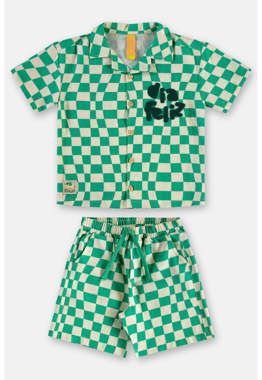 Vista 3 Infantil - Conjunto Menino Camisa e Bermuda Três e Já branco Três e Já branco