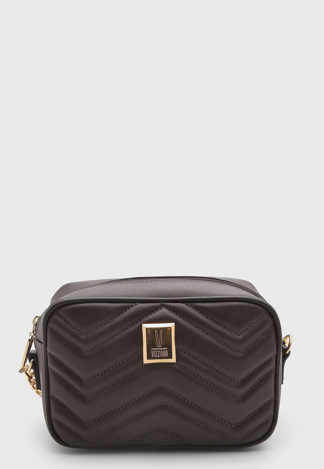 Bolsa Feminina Vizzano Chevron Marrom