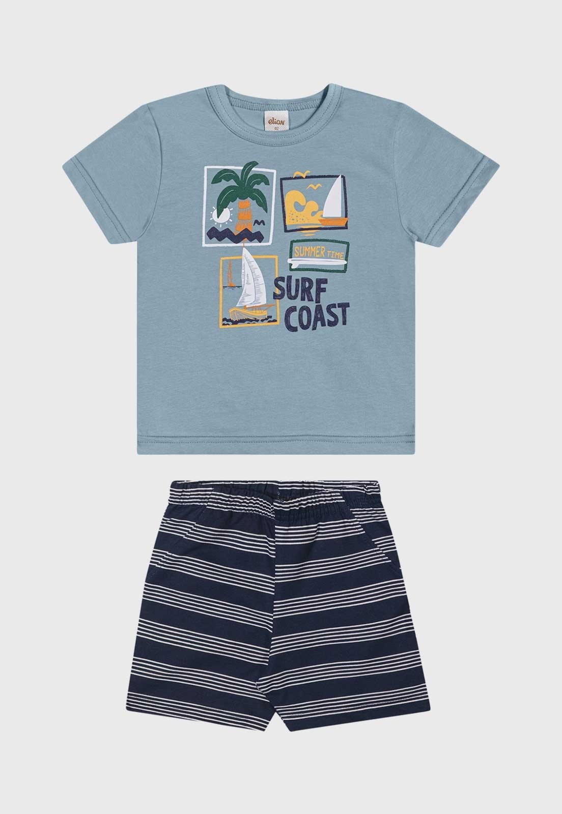 Infantil - Conjunto Curto Elian Praia Azul Marinho