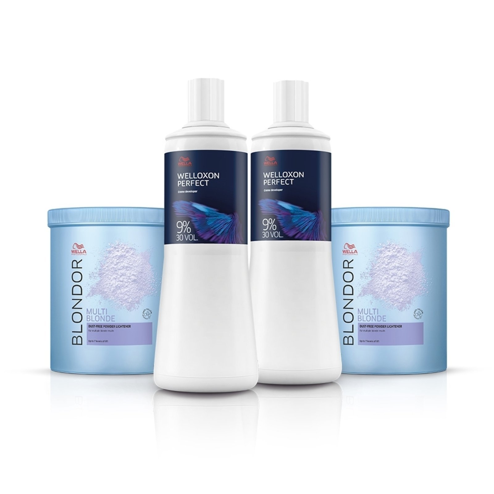 Kit Wella Blondor Pó Descolorante Oxidante Welloxon Perfect 9% 30V (4 produtos)