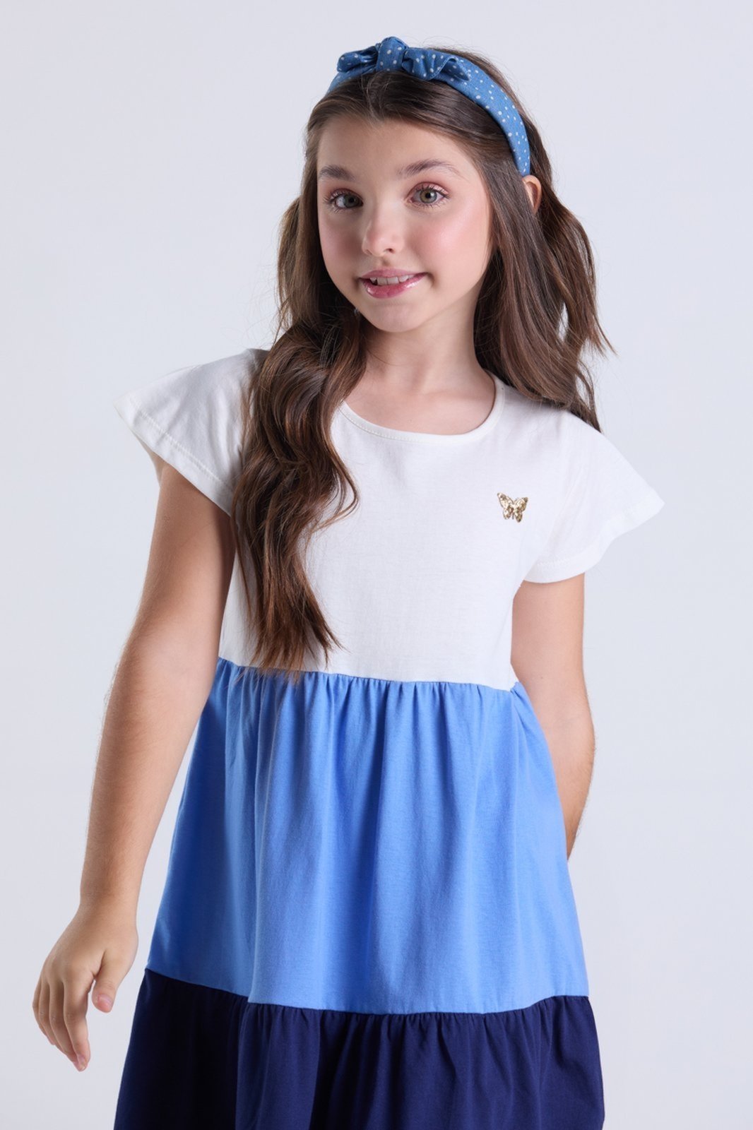 Vista 3 Infantil - Vestido Menina Verão com Camadas VIDA COSTEIRA rosa VIDA COSTEIRA rosa