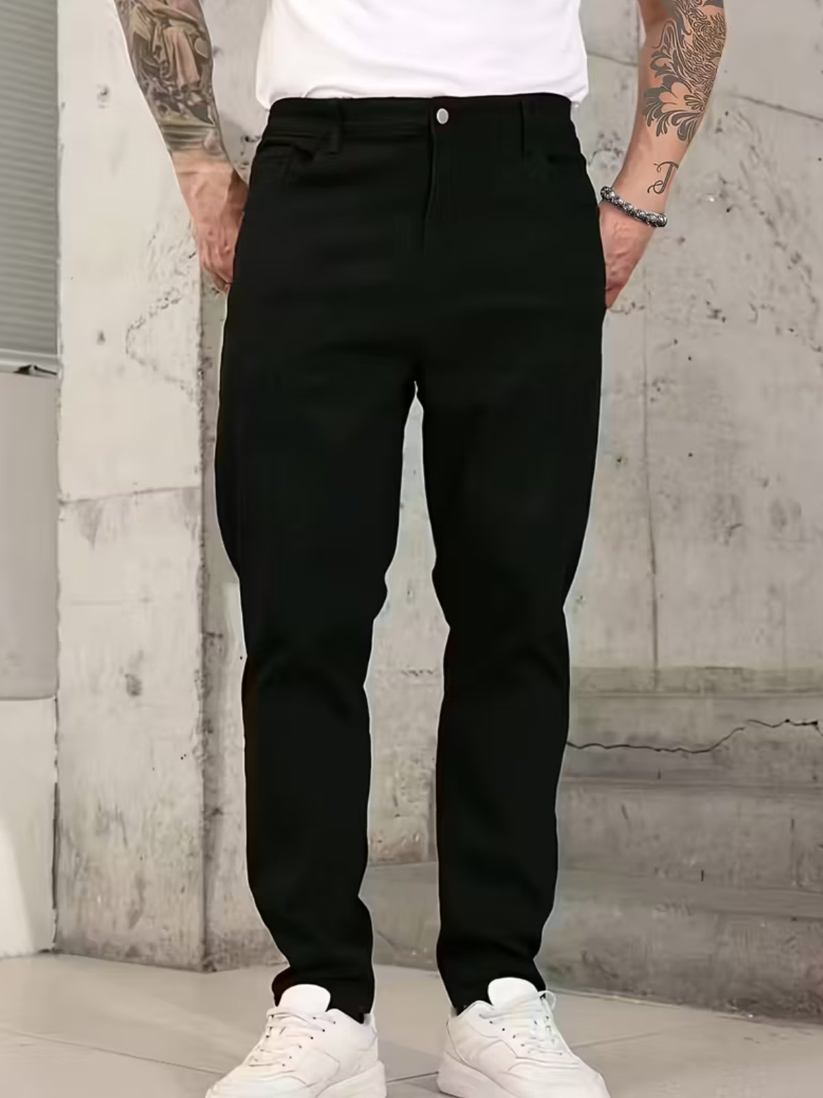 Calça Jeans Sarja 5 Estilos Preta Confortavel e Basica