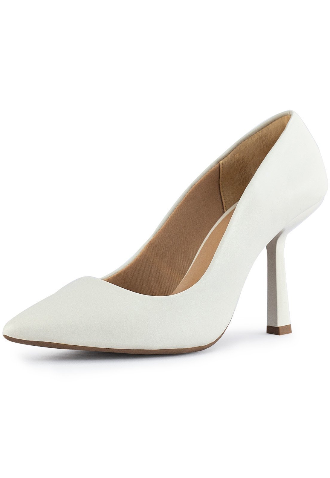 Sapato Scarpin Feminino Lumiss Salto Fino Moda Social Confortável Off White