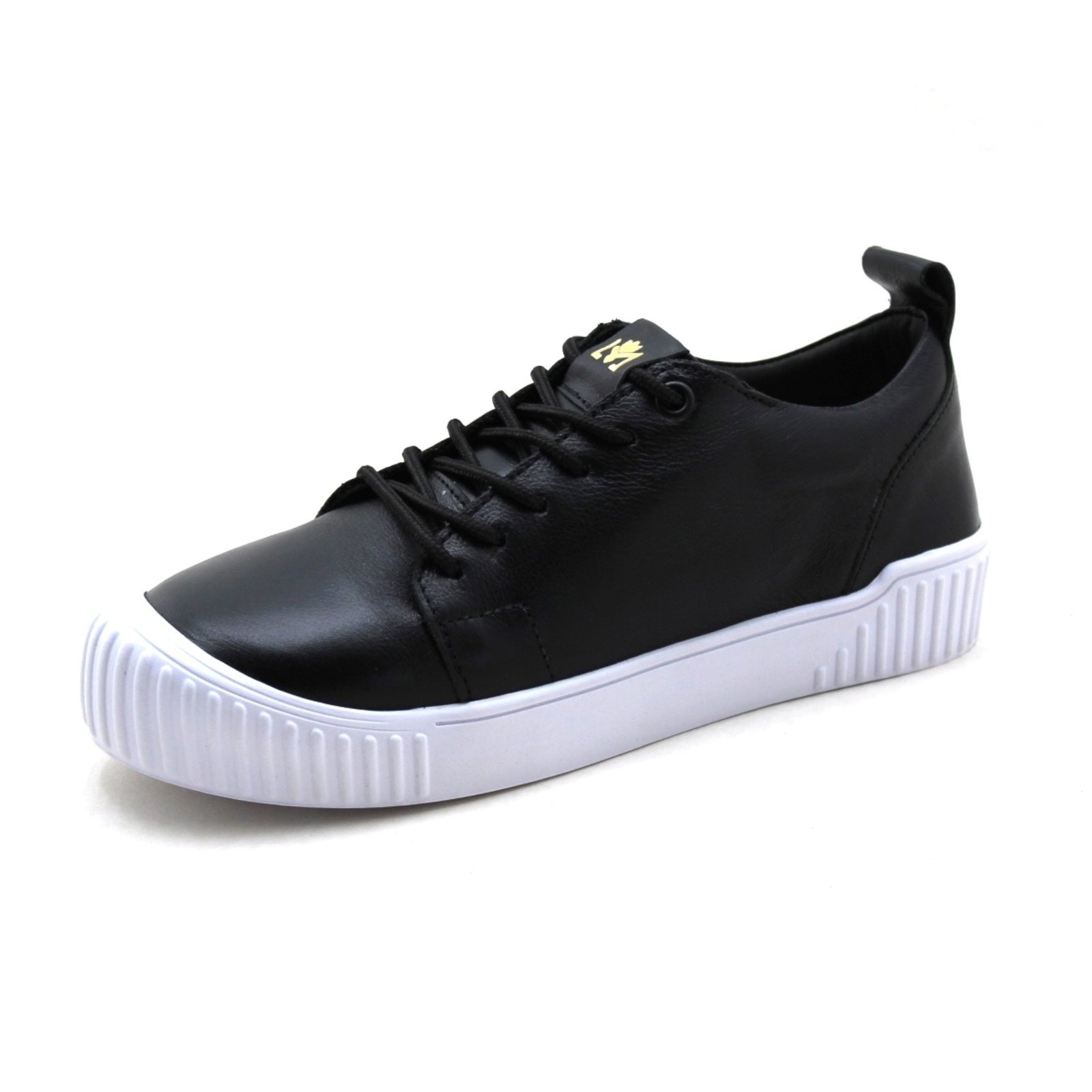 Tênis Feminino Casual Lirom Couro Preto