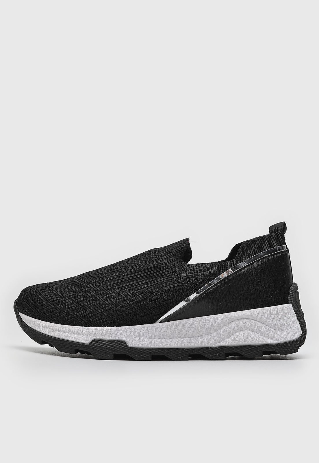 Tênis Feminino Beira Rio Slip On Knit Preto