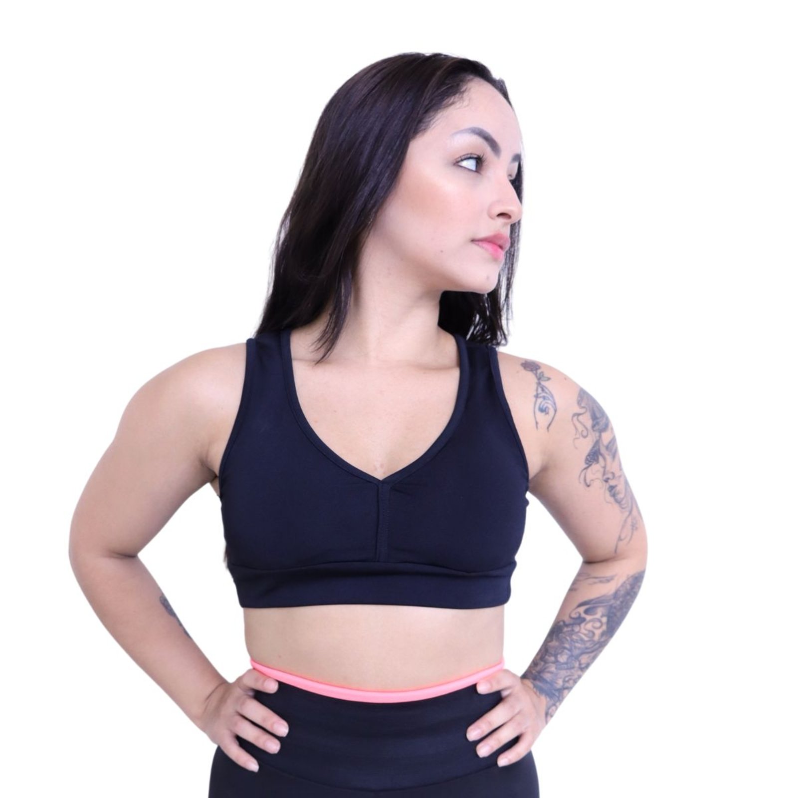 Top Nadador Heide Ribeiro Com Bojo Removível Preto