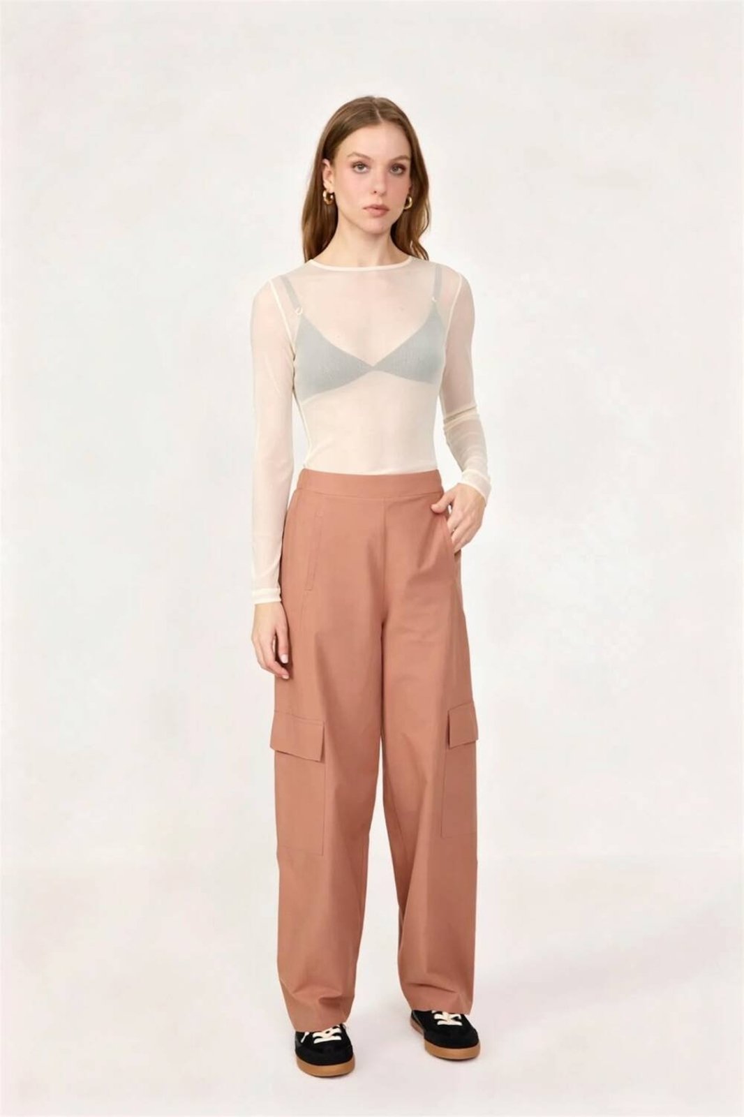 Blusa Slim de Tule Manga Longa Colcci CLC Off Shell