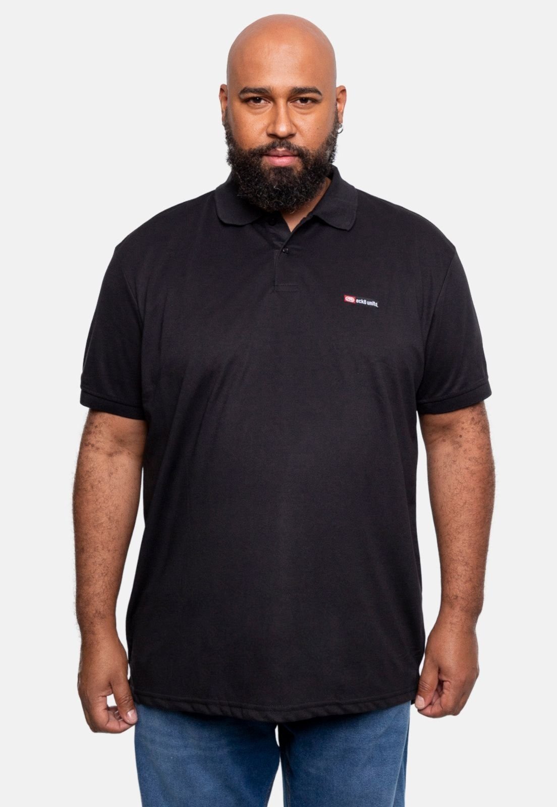 Camisa Polo Ecko Piquet Plus Size Preta