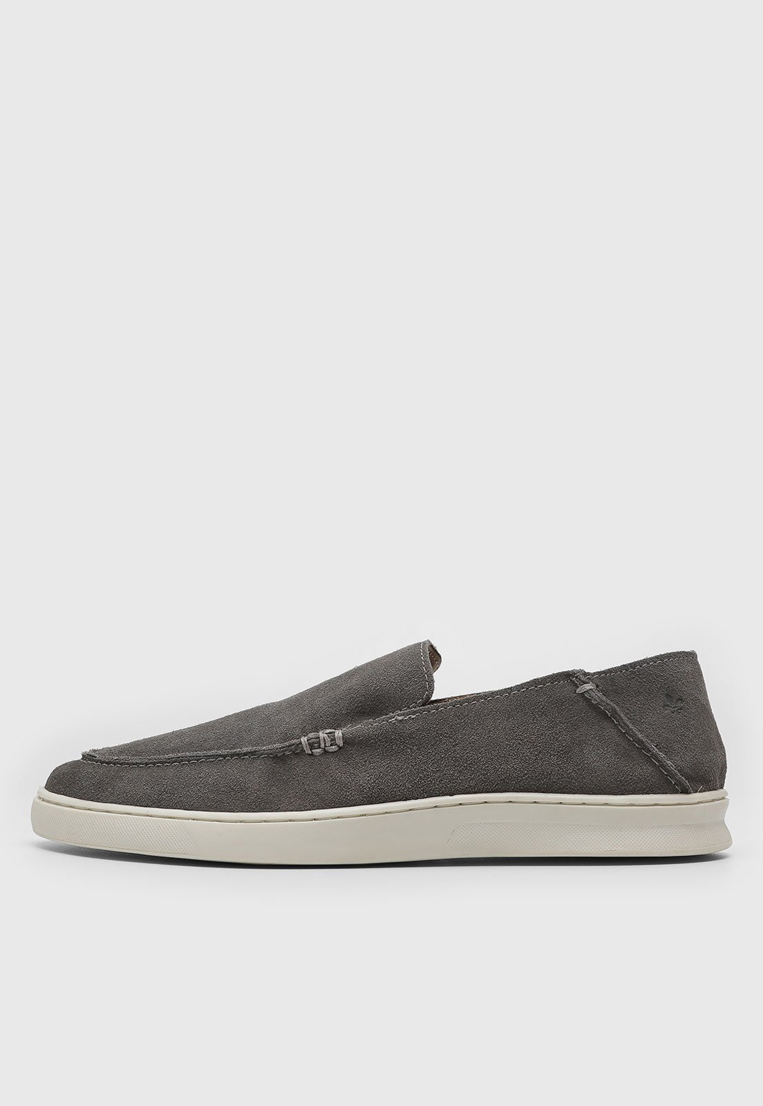 Mocassim de Couro Masculino Dudalina Camurça Cinza