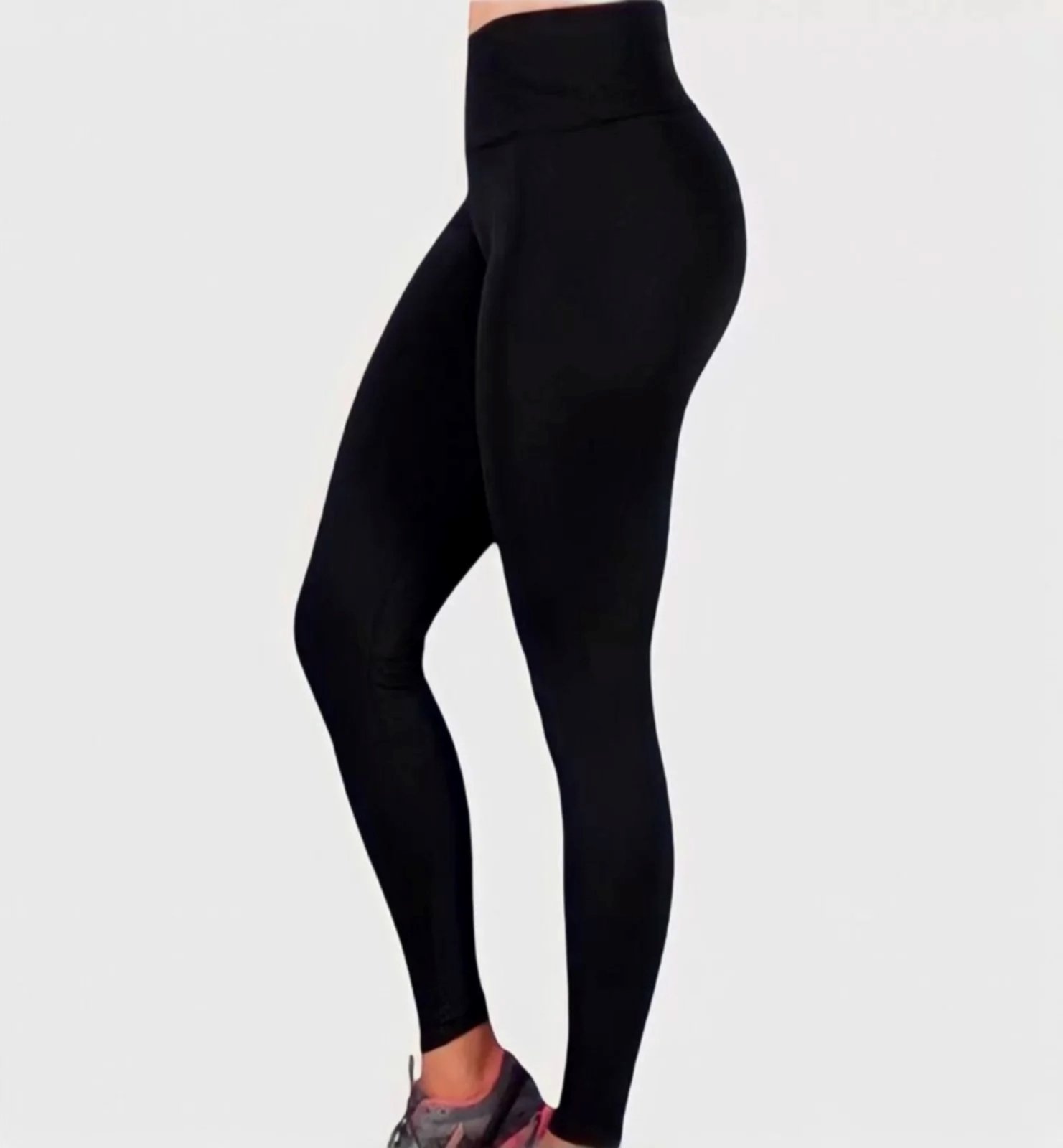 Vista 3 Kit Com 3 Calça Leggings D Bell Outlet Fashion Cós Alto Preto/Cinza/Azul preto azul D BELL OUTLET FASHION preto azul