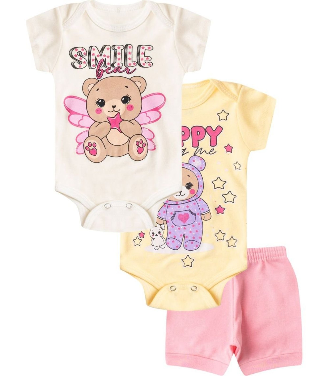 Infantil – Kit Body Curto 3 Peças Select Bege