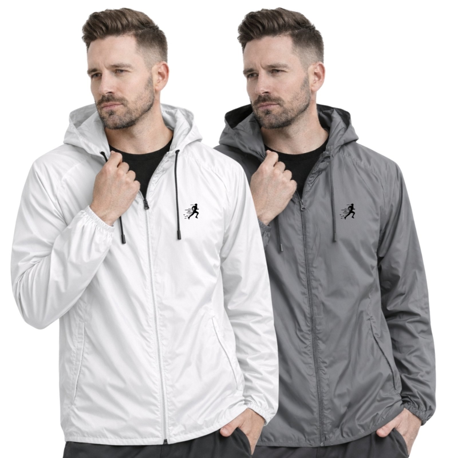Kit 2 Jaqueta Corta Vento Impermeável Masculino Leve e Confortável Estilo Casual Corrida