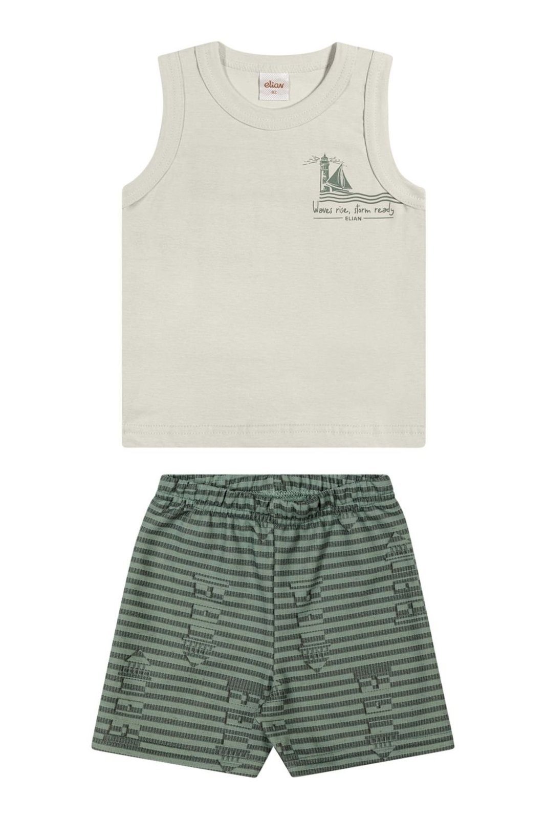 Infantil - Conjunto Curto Menino Farol Elian Bege