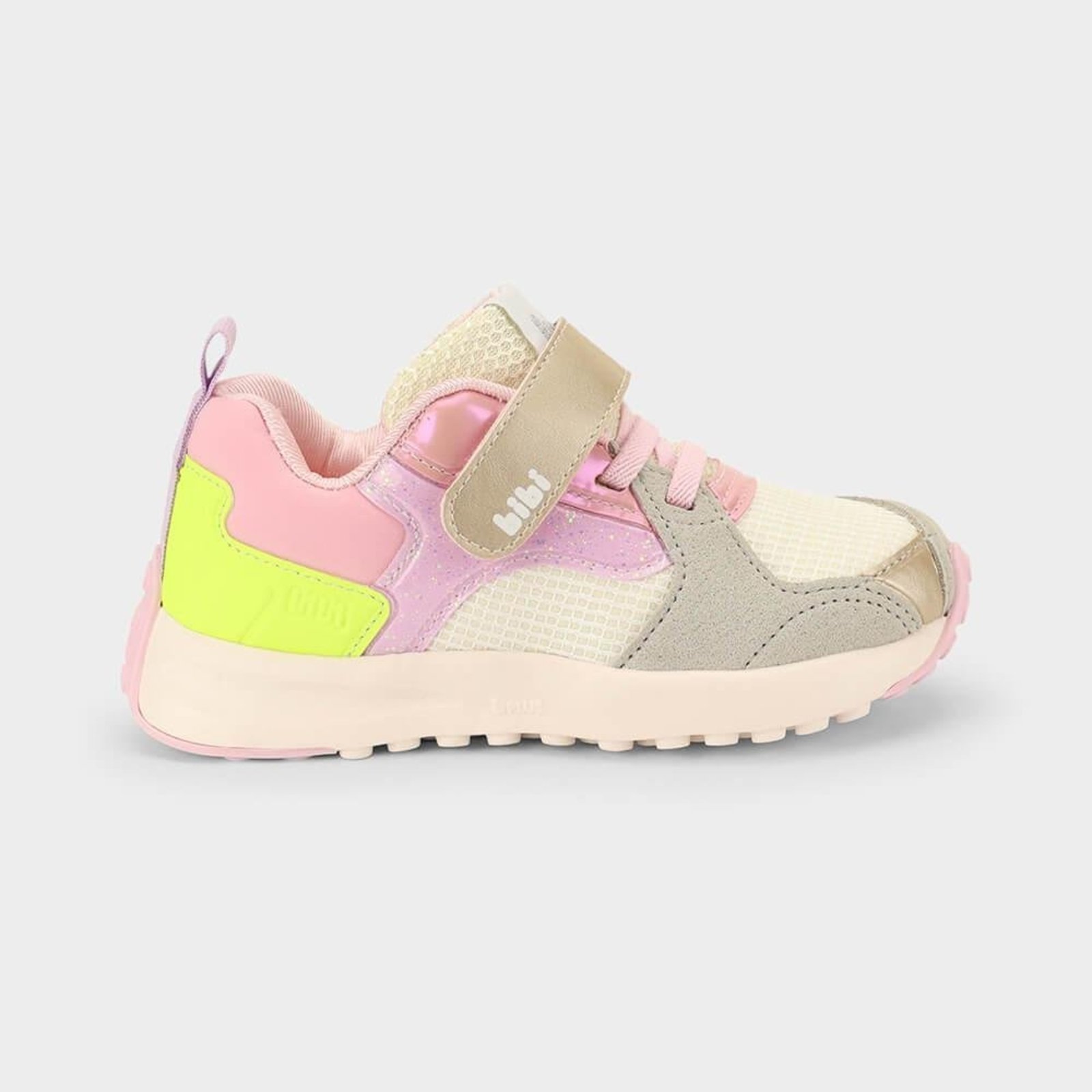 Infantil - Tênis Bibi Jogging Bege com Rosa 22