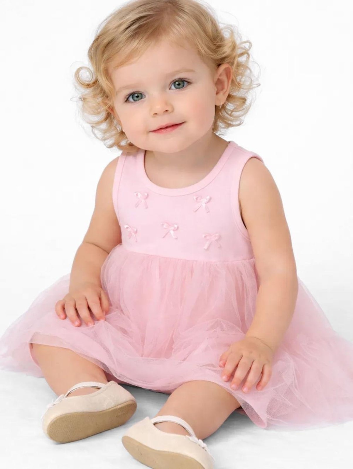 Infantil - Vestido Cotton Leve Com Tule Para - ROSA CLARO