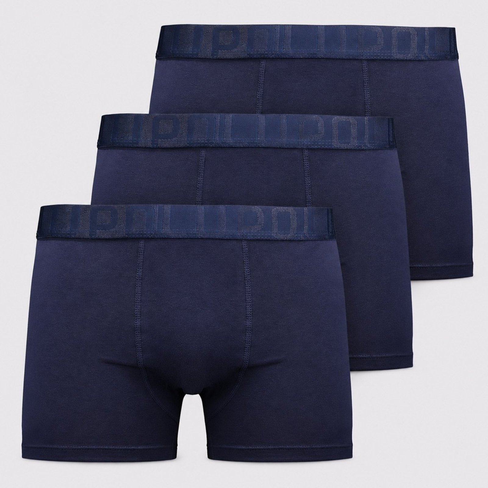Kit 3 Cuecas Lupo Boxer Elastano Soft Marinho