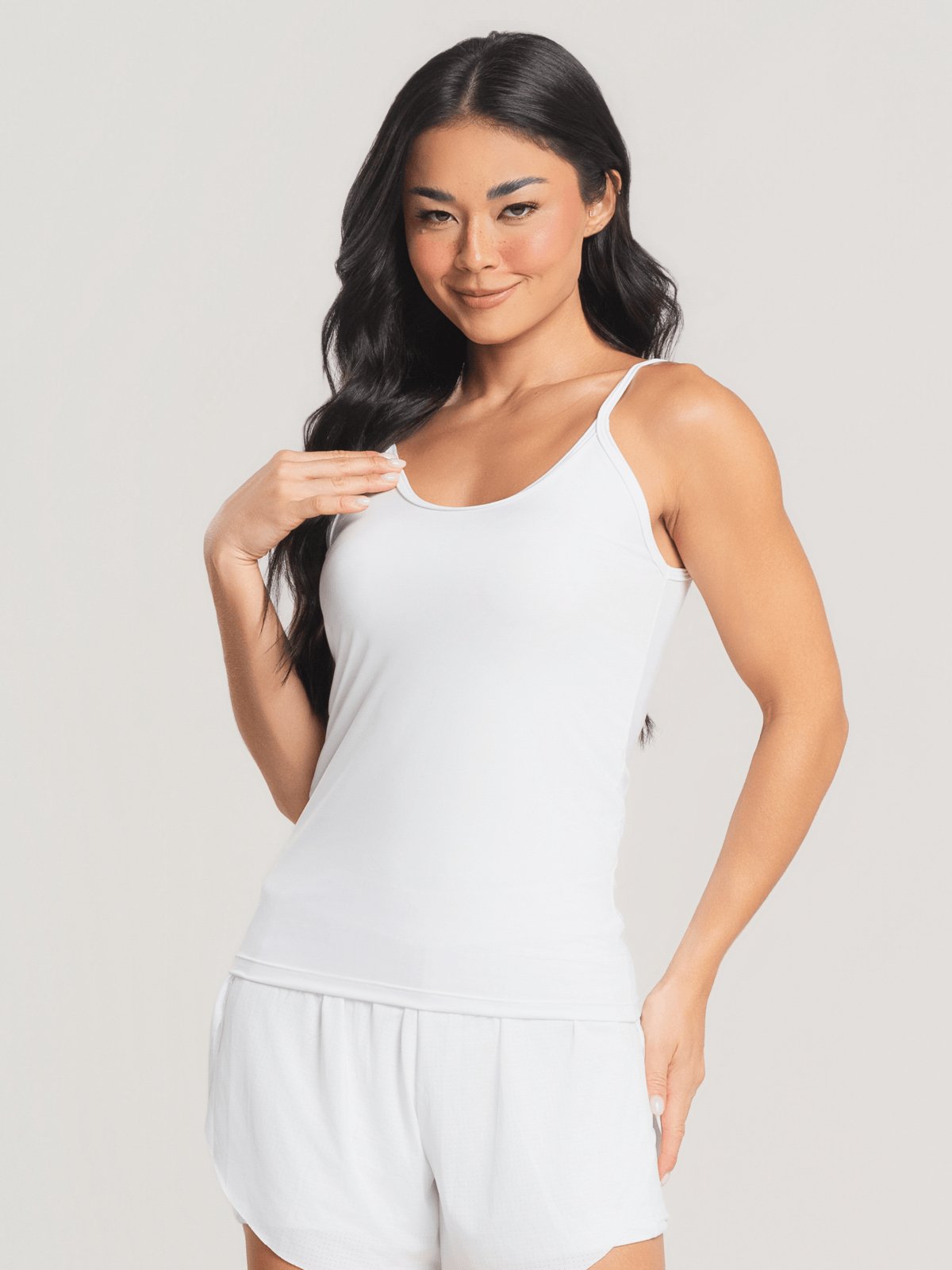Regata Tank Top Vicbela Camiseta Fitness Alça Fina Academia Corrida Atividade ao Ar Livre Verão Branco