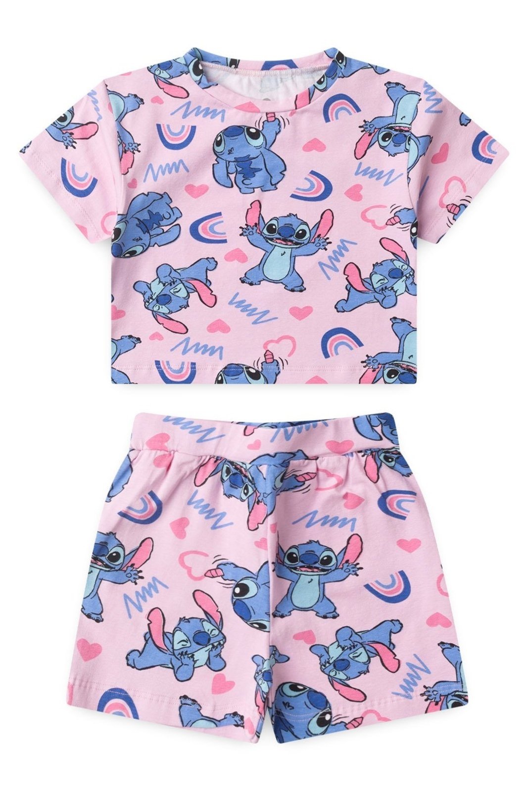 Infantil – Conjunto Disney Feminino Stitch Rosa