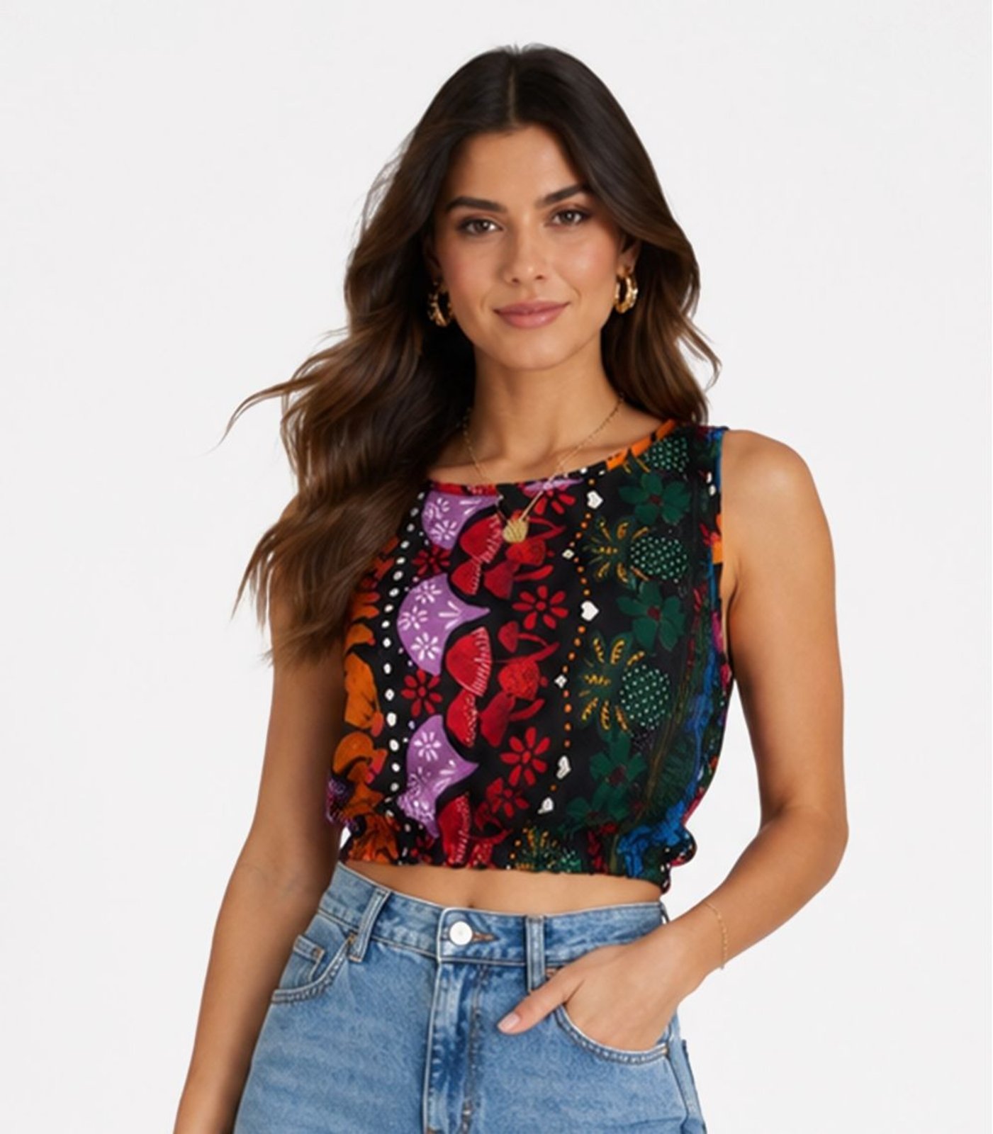 Blusa Feminina Estampada Endless Preto