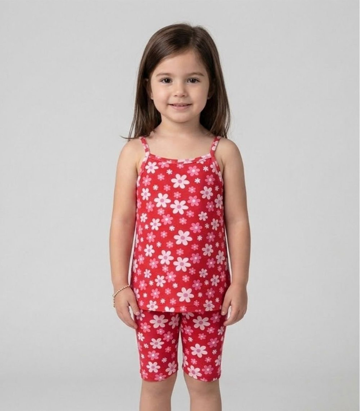 Infantil - Conjunto Blusa De Alça E Ciclista Select Vermelho