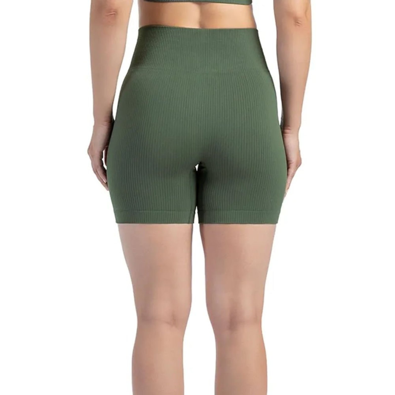 Vista 3 Bermuda Feminina Olympikus Knit Seamless verde OLYMPIKUS verde