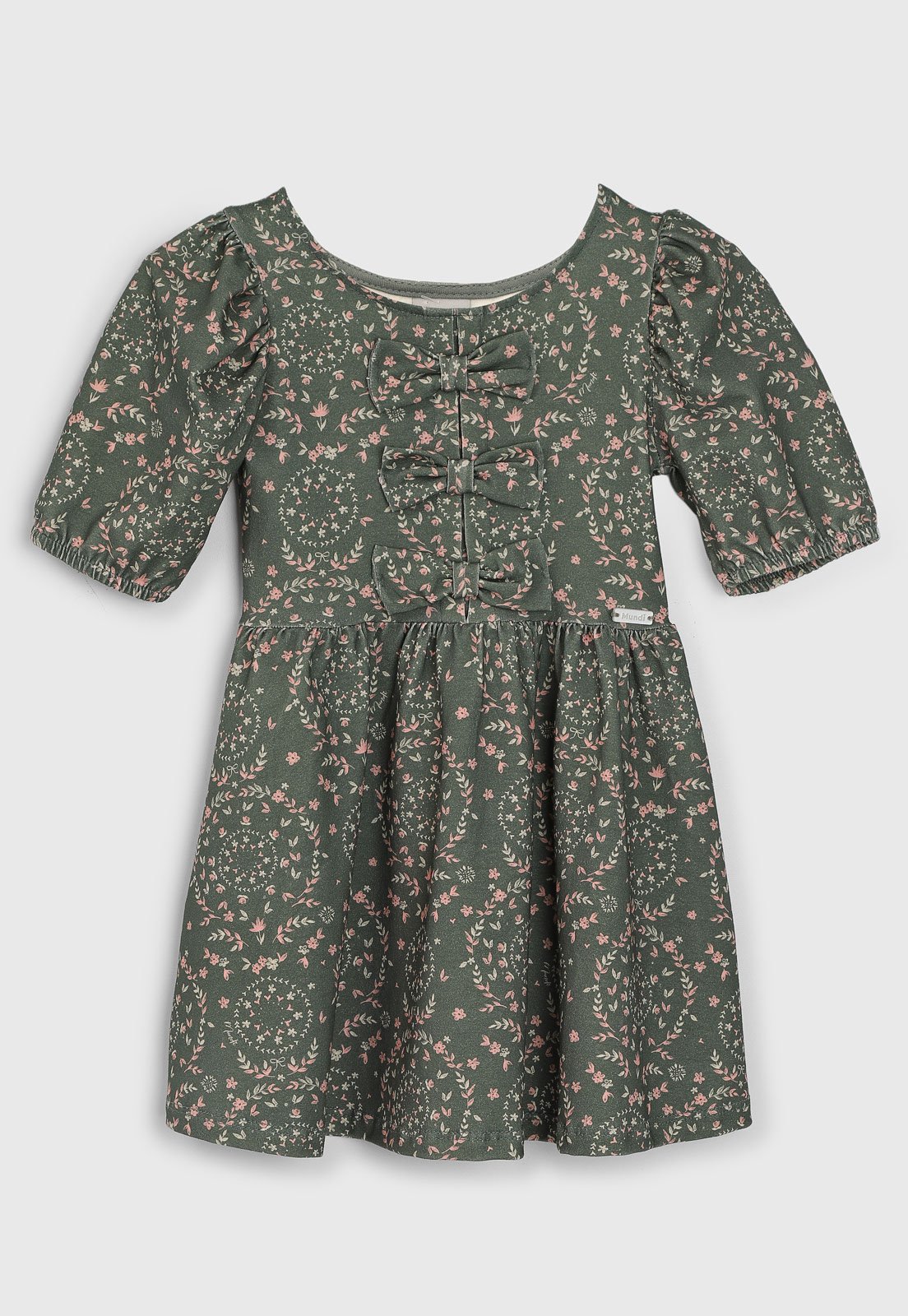 Infantil – Vestido Brandili Mundi Estampa Floral Verde
