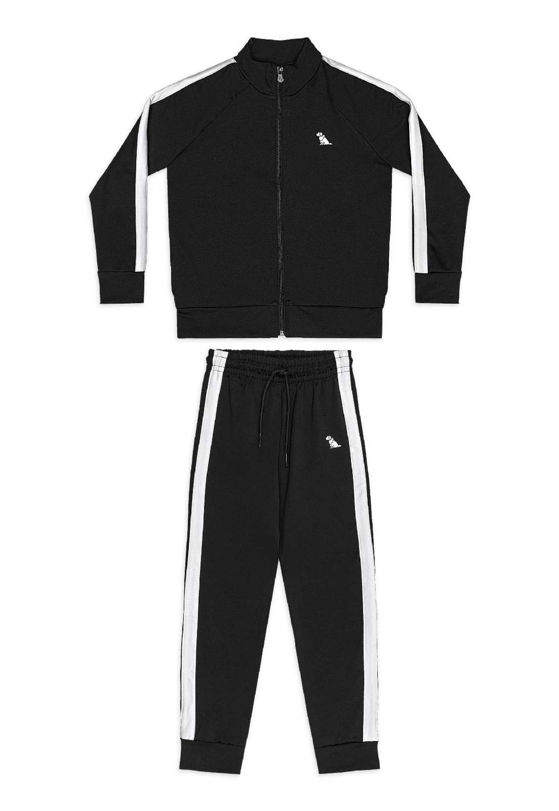 Infantil - Conjunto Esportivo Jaqueta Calça Quimby Preto