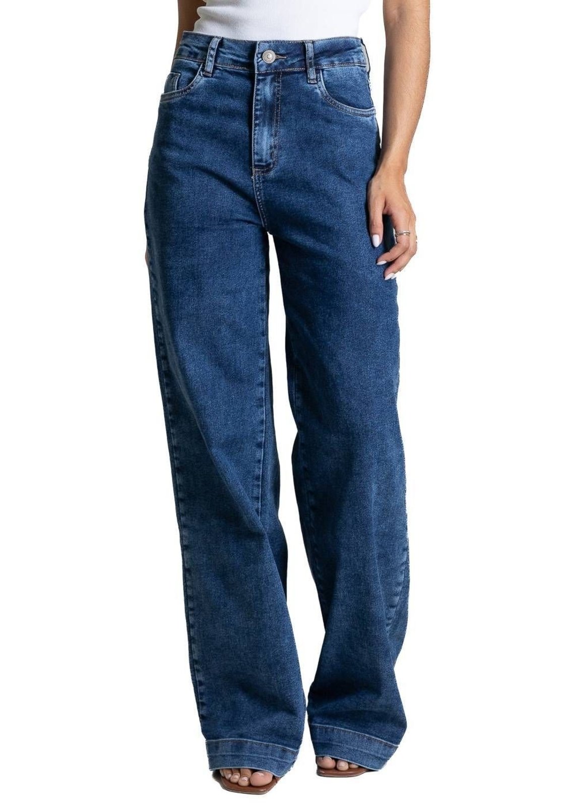 Calça Jeans Sawary Wide Leg - 284234 - Azul - Sawary