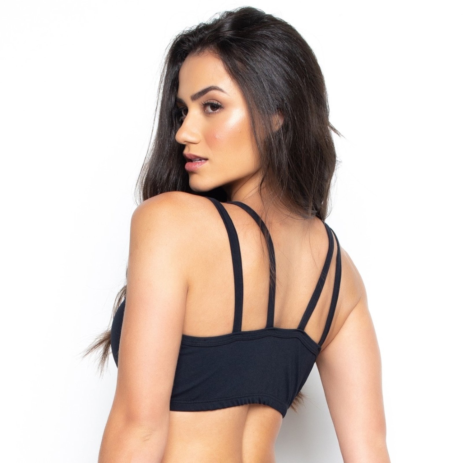 Vista 3 Top Fitness St Madame Liso preto St Madame preto