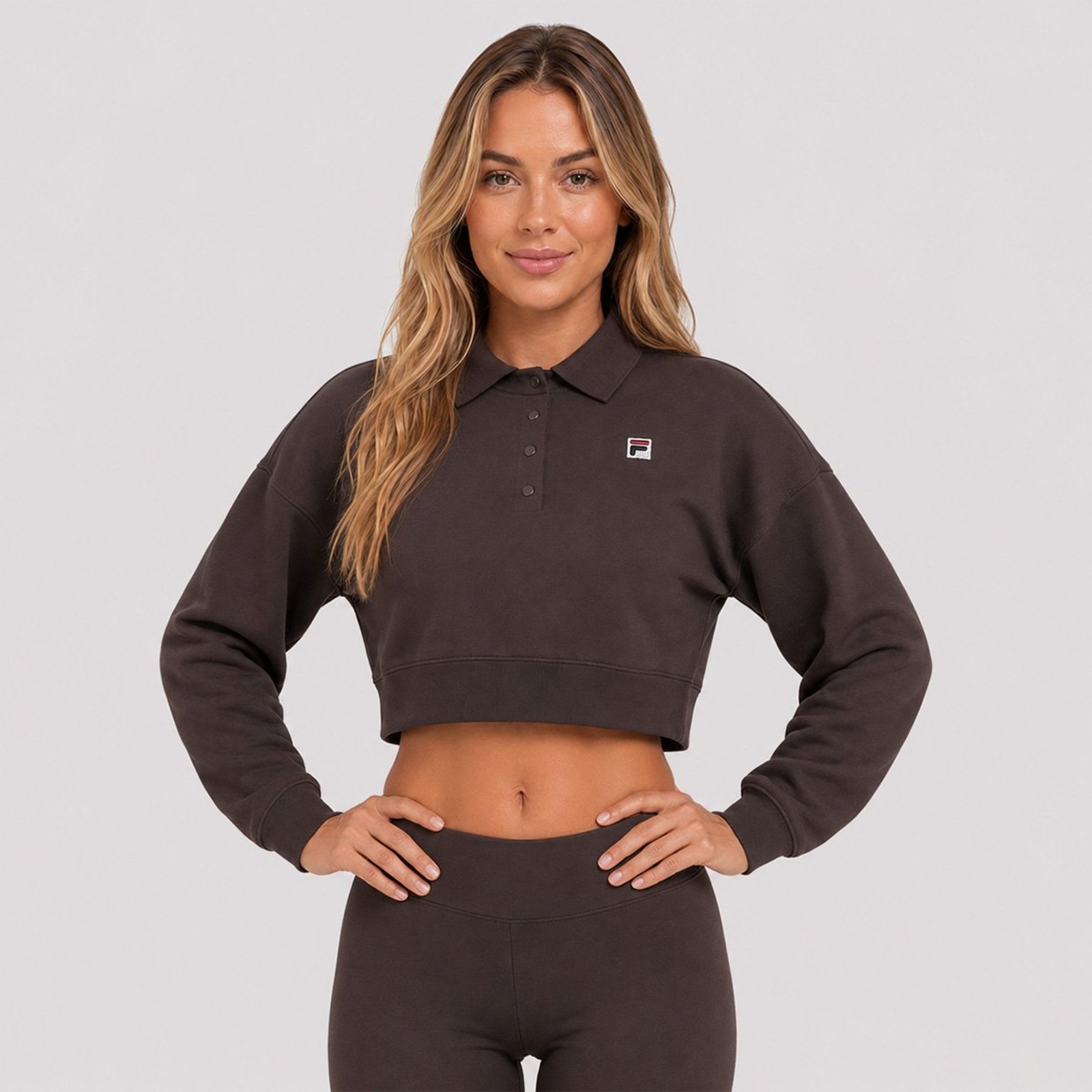 Blusão Cropped Fila Comfort F-Box Feminino Marrom