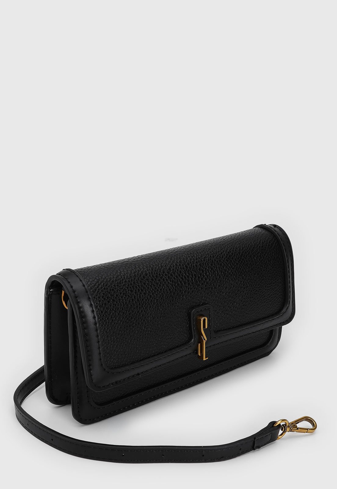 Vista 3 Bolsa Tiracolo Santa Lolla Alça Removível Preta preto Santa Lolla preto