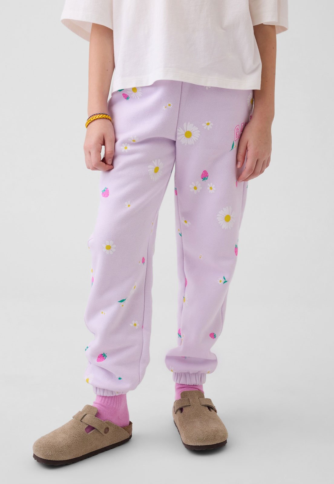 Infantil - Calça GAP Jogger Flores e Frutas Lilás