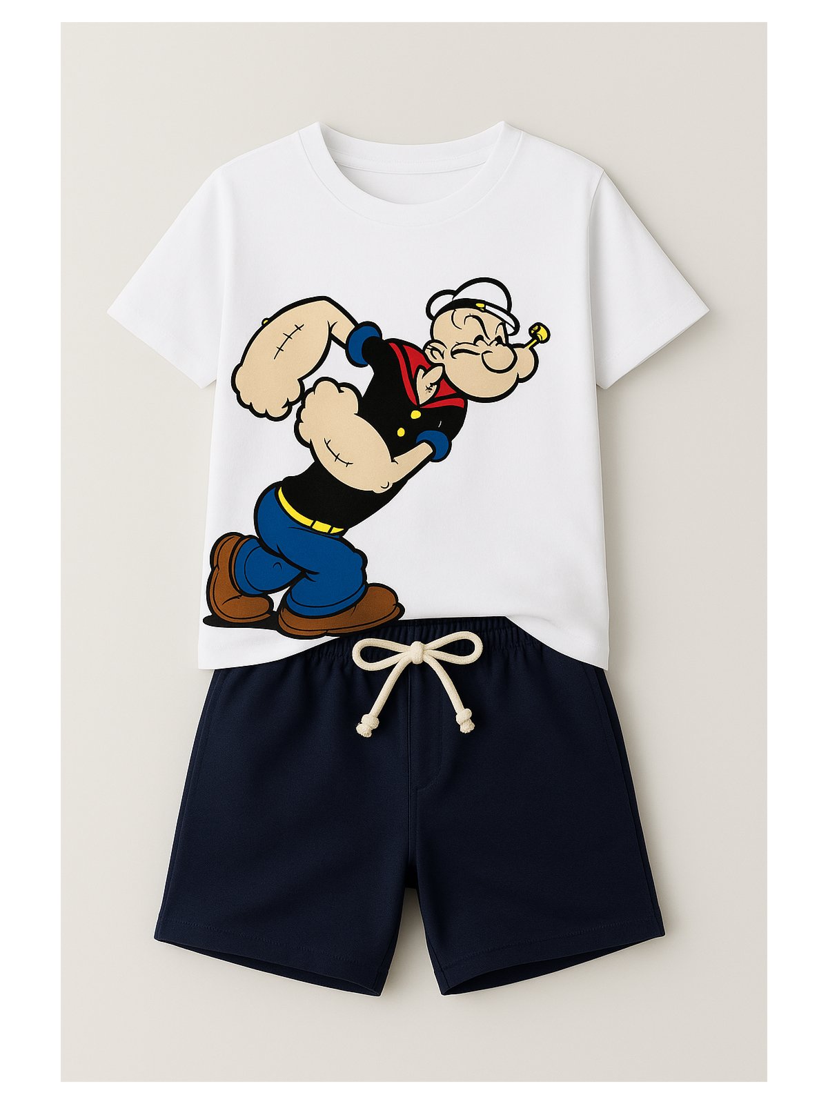 Infantil - Conjunto Masculino Popeye Branco - Babei no Look